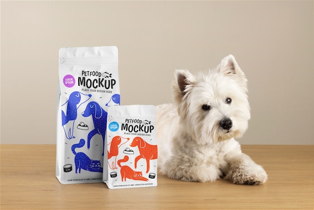 PSD food bag mock-up design for pets