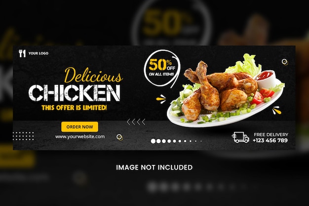 PSD food banner design template