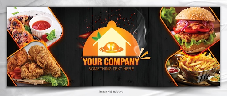 PSD food banner design template