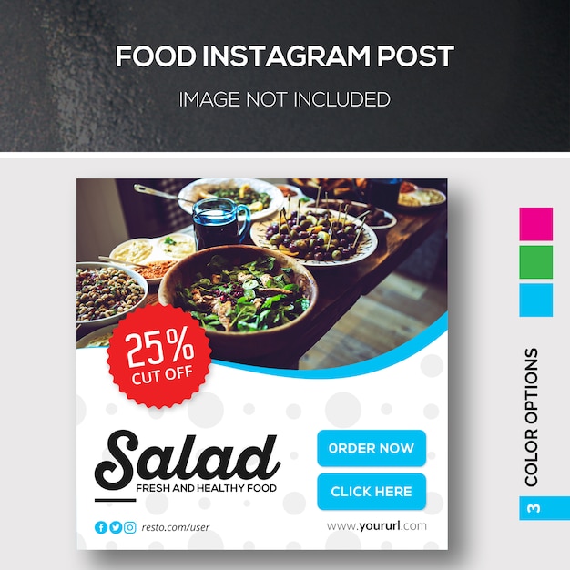 Продовольственный баннер или пост Instagram