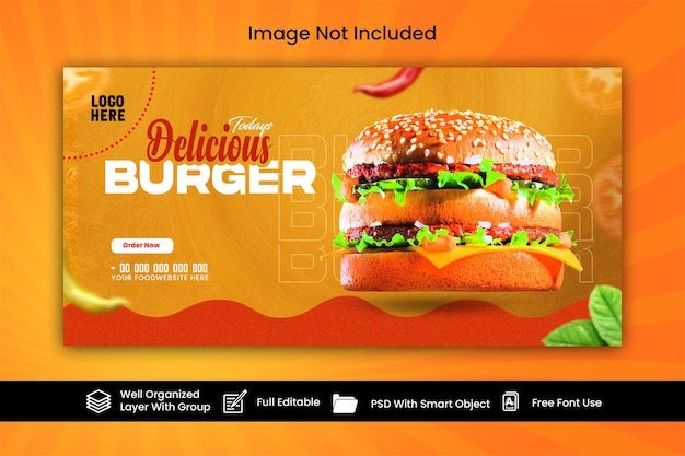 Food Banner menu and restaurant social media web banner template design