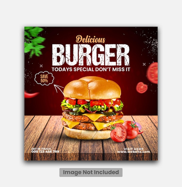 Food Banner menu and restaurant social media web banner template design