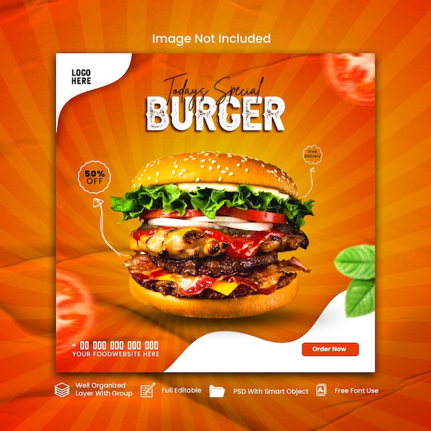 Food Banner menu and restaurant social media web banner template design