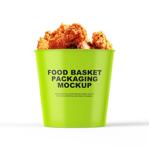 PSD food basket packaging mockup