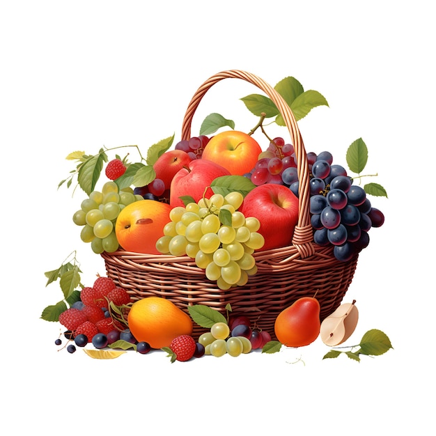 PSD food basket vector