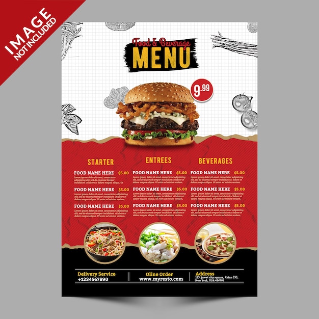 Food & beverage menu