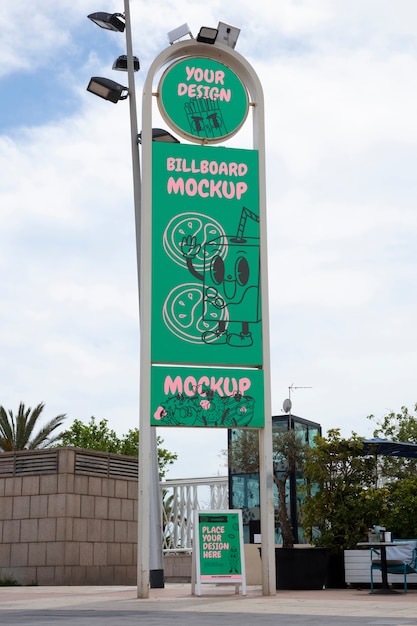 food billboard mockup in the city
