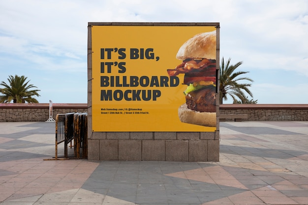 Food billboard mockup in the city