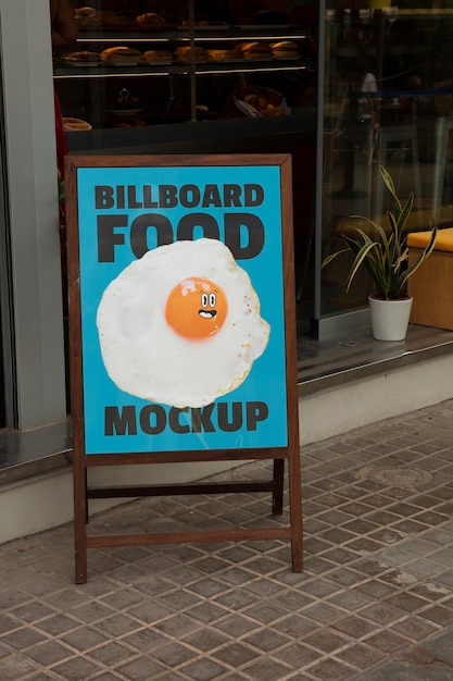 food billboard mockup in the city