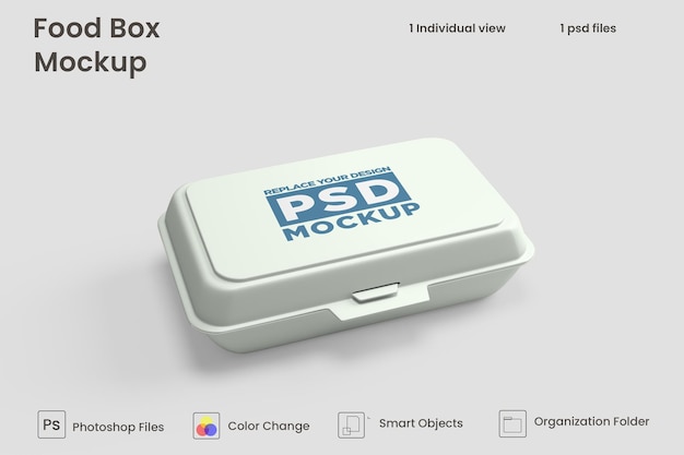 Макет упаковки пищевой коробки premium psd