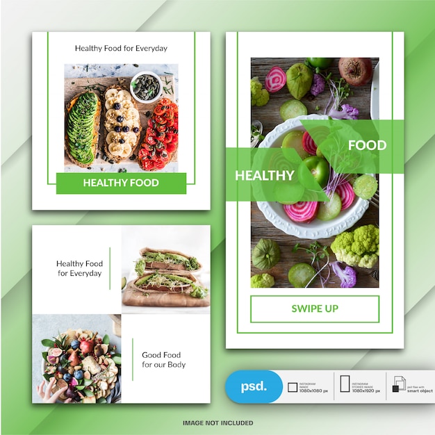 Food Business Marketing Instagram post and story template or square banner