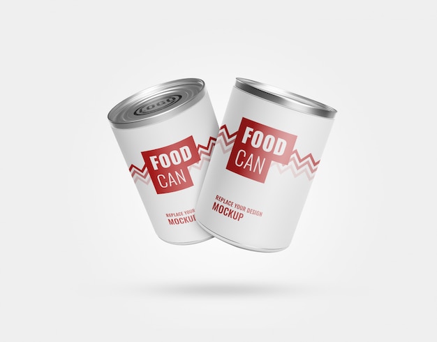 Food cans mockup