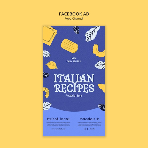 PSD food channel  template design