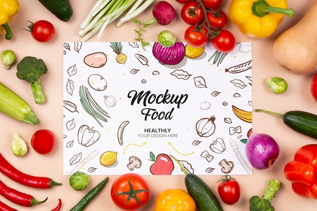 Food concept and food groups mock-up