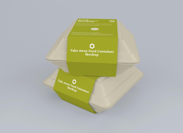 Food container package mockup