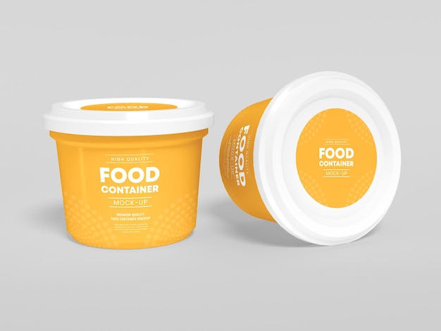 Mockup di imballaggio per contenitori per alimenti