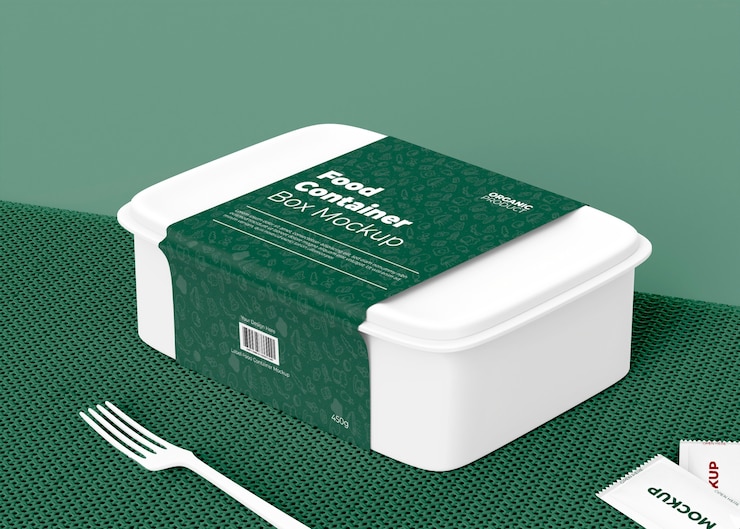 PSD food container takeaway mockup