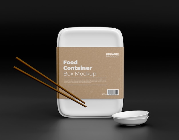 PSD food container takeaway mockup