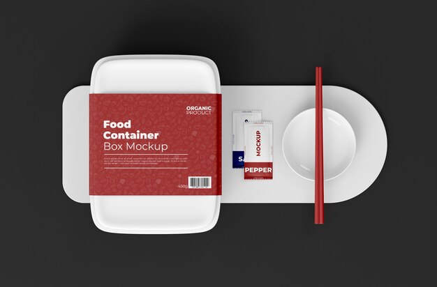 PSD food container takeaway mockup