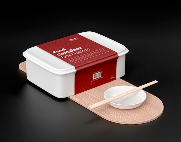 PSD food container takeaway mockup