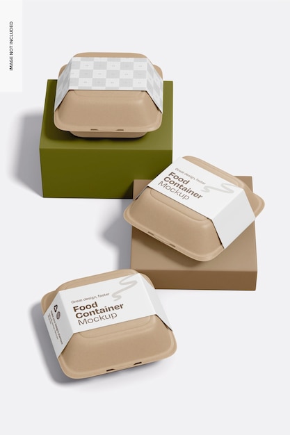 PSD food containers mockup