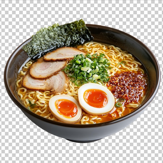 その上に美味しいヌードルスープの食べ物