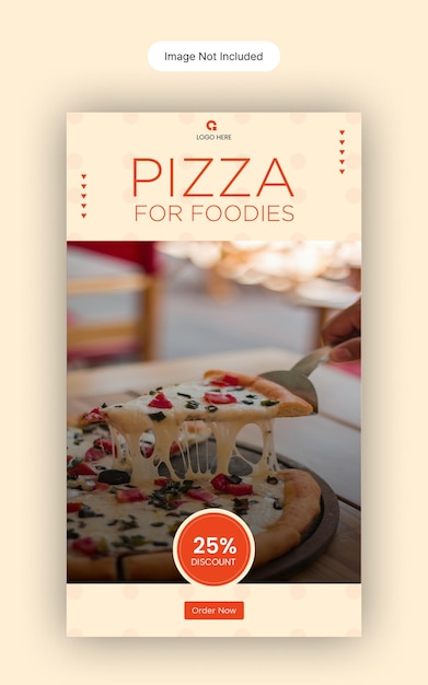 Food and Delicious pizza Instagram and Facebook story template