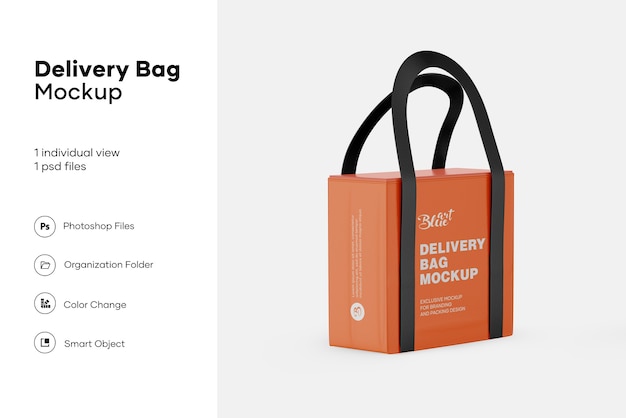 分離されたフードデリバリーバッグモックアップ