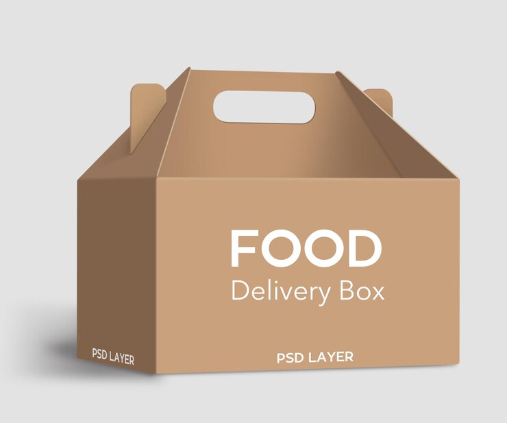 PSD food delivery box mockup