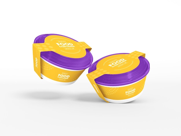 food delivery container with sleeve mockup