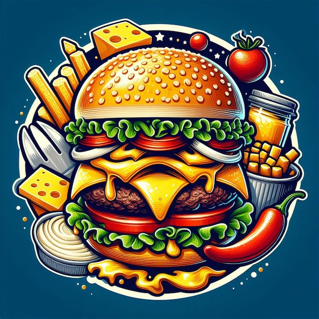 PSD a food design of burger delicious allbeef patty burger in town melted cheese