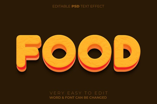 PSD food editable 3d text style effect