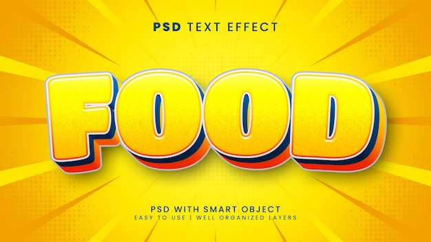 Food editable text effect with sweet and cartoon text style