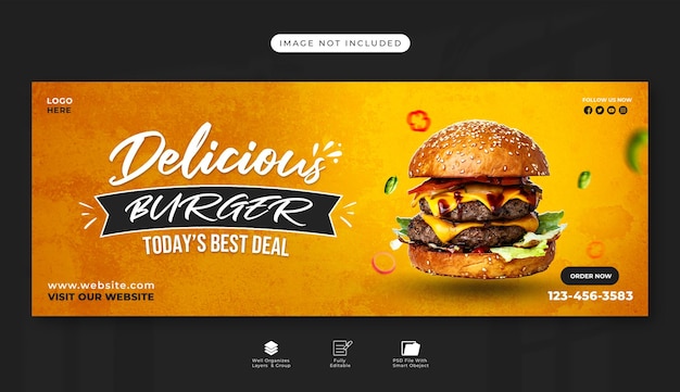 PSD facebook food cover bannerburger banner template burger banner design
