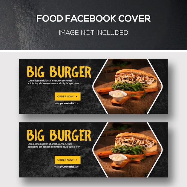 PSD food facebook cover templates set