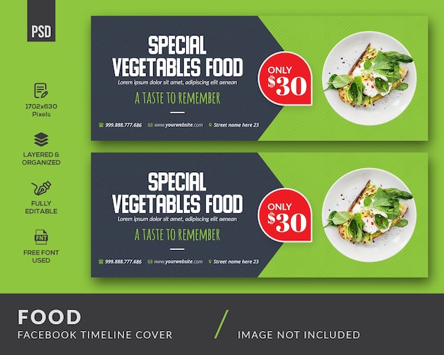 PSD food facebook cover