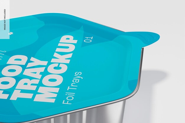 food foil tray mockup, close up