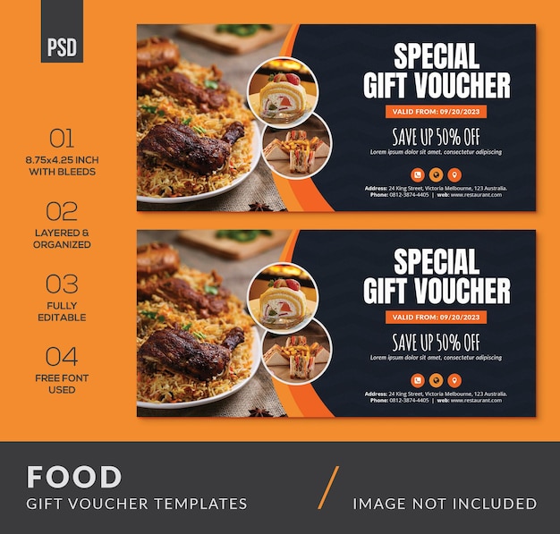 PSD food gift voucher