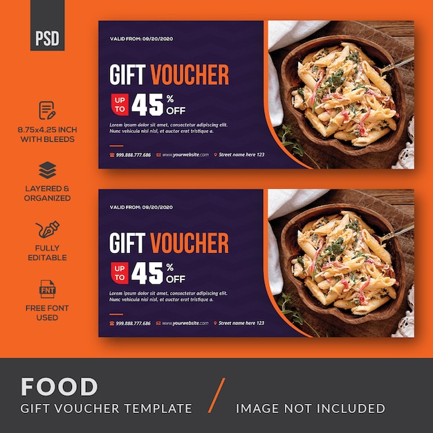 PSD food gift voucher