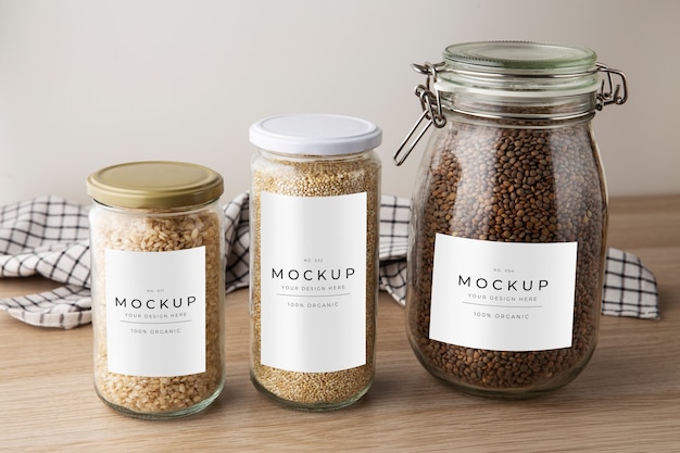 PSD food glass jar mockup design