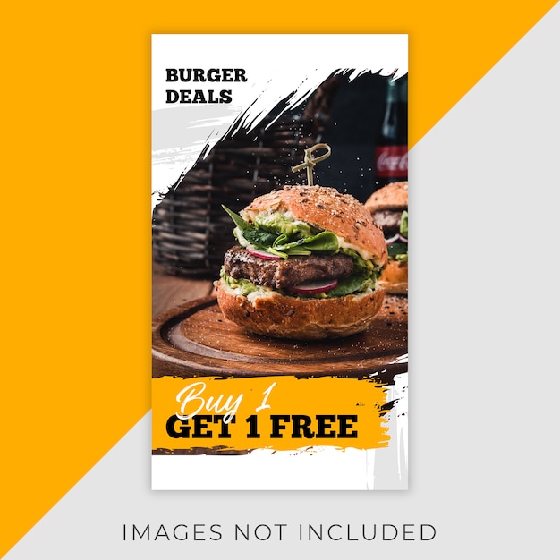 PSD food instagram flyer stories template restaurant