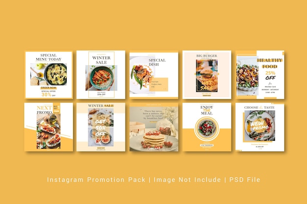 PSD food instagram post graphic template