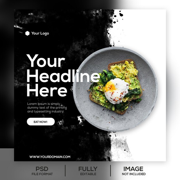 Food instagram post template banner