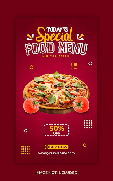 Food instagram or social media story template