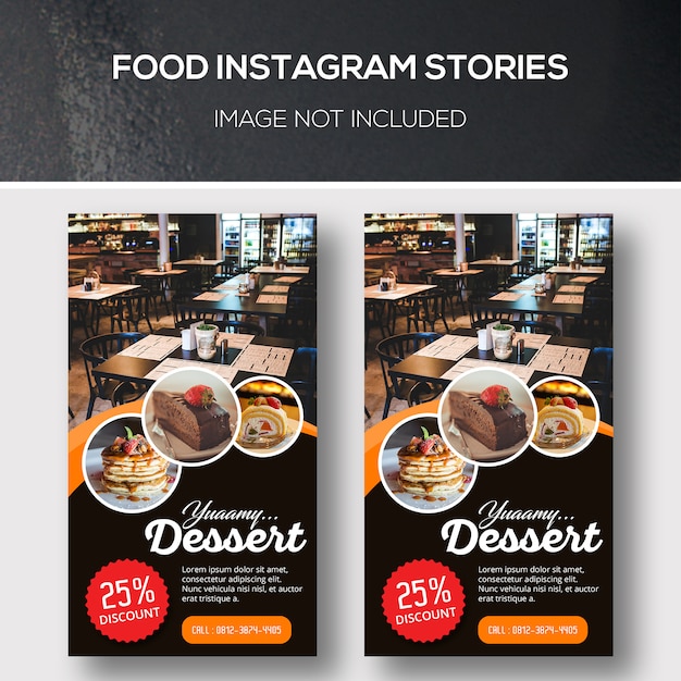 PSD food instagram stories