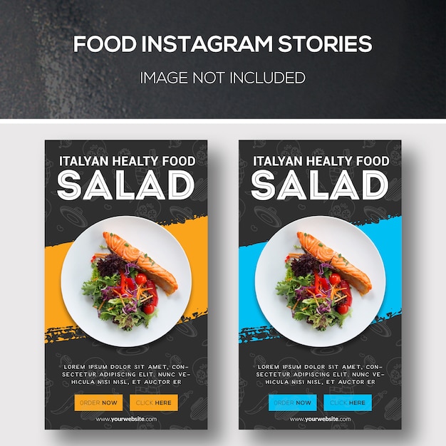 PSD storie di instagram alimentari