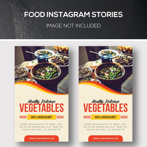 PSD storie di instagram alimentari