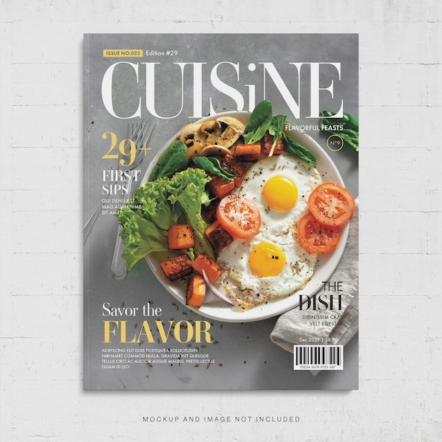 PSD food magazine cover template for professional chef in photoshop psd