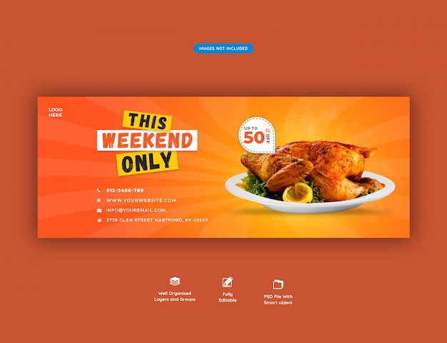 PSD Фуд меню и ресторан шаблон обложки facebook premium psd