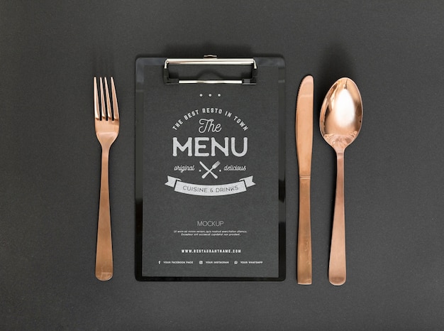 Mock-up di concetto di menu di cibo